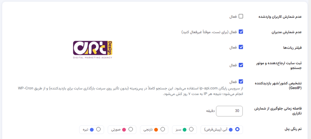 افزونه آمار بازدید سایت وردپرس آرتامار